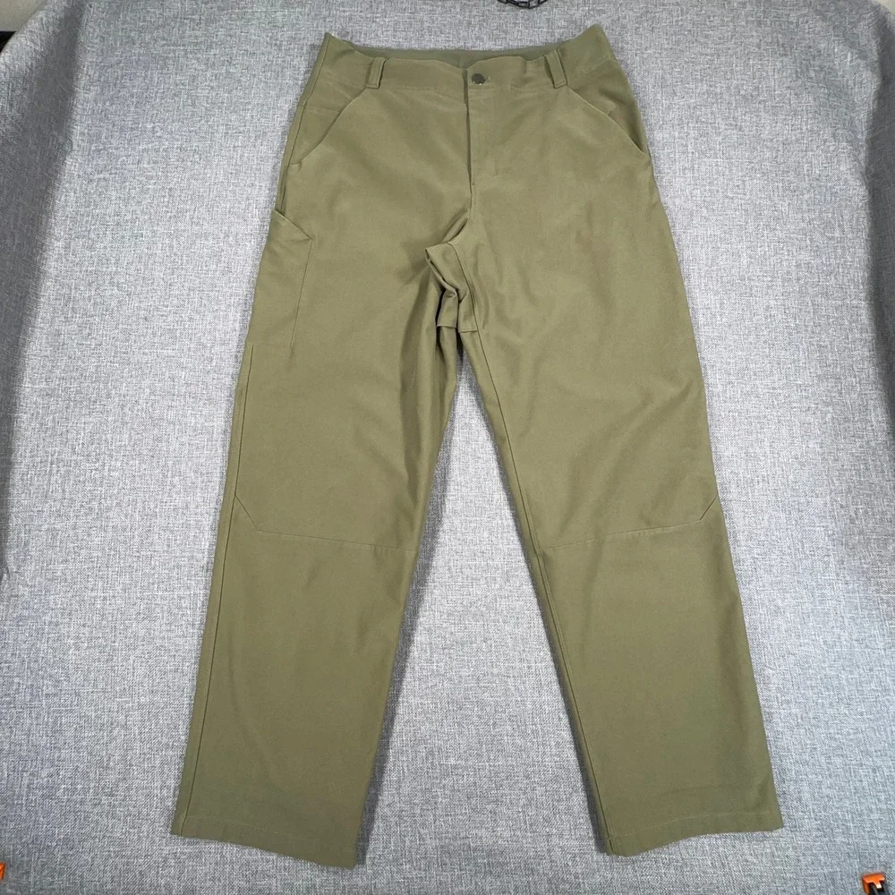 Lululemon Utilitech Carpenter Pant Men 32x30 Olive Green Relaxed Stretch LM5B14S
